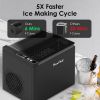 Bullet Ice Maker Machine Countertop - Makes 9 Bullet-Shaped Ice Cubes in 6 Mins 26 Lbs Daily Output 1.6L Water Tank Self-Cleaning Ultra-Quiet Portable
