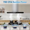 30 inch / 36 inch Island Range Hood 700 CFM Dual-Sided Ceiling Mount Vent Hood, Convertible Ducted/Ductless, Touch,Gesture & Remote Control