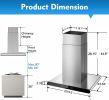 30 inch / 36 inch Island Range Hood 700 CFM Dual-Sided Ceiling Mount Vent Hood, Convertible Ducted/Ductless, Touch,Gesture & Remote Control